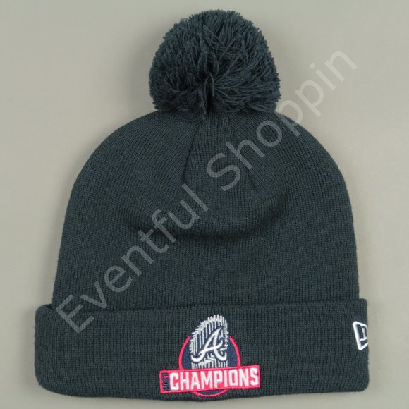 New Era Other - New Era Atlanta Braves World Series Champs Trophy Knit Pom Beanie Hat in Blue